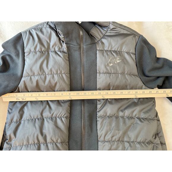 NIKE Tech Fleece Puffer Advance Bomber Jacket Black Goose Down Women's Sz M - Picture 8 of 9